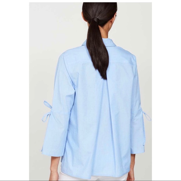 Mint Velvet White Tie Sleeve Poplin Shirt New 8 - Picture 7 of 7